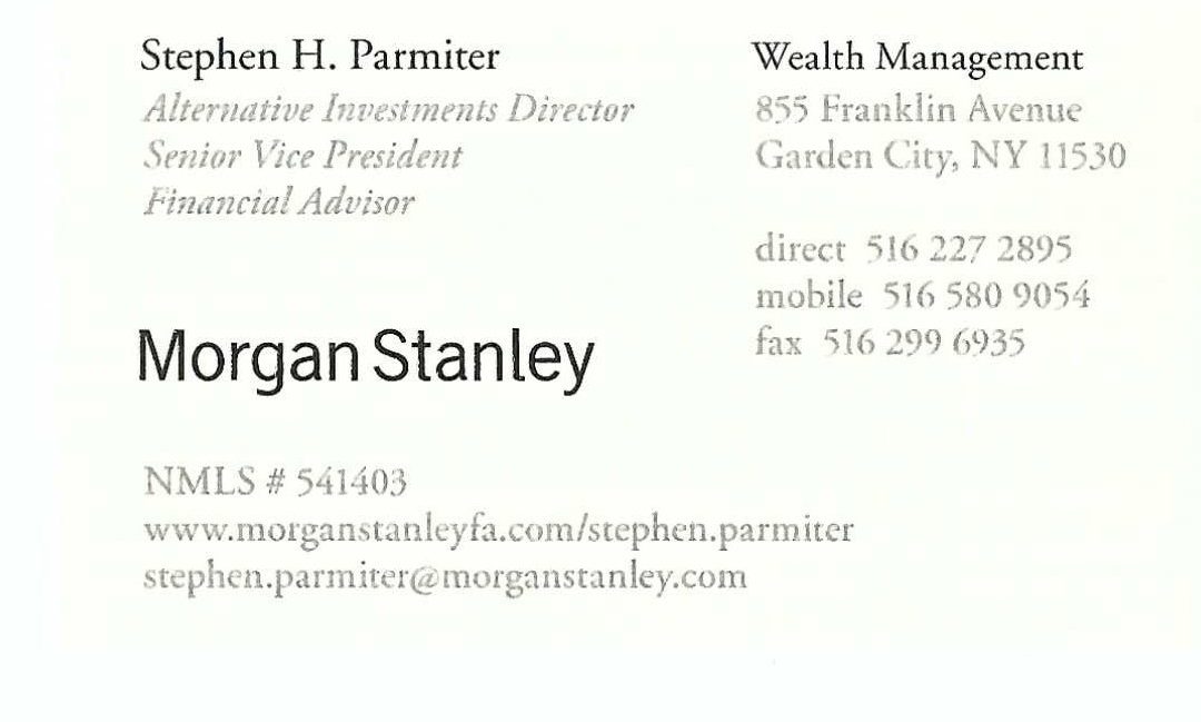 Member of the Month May 2022 – Stephen Parmiter, Financial Advisor of The Parmiter Group at Morgan Stanley